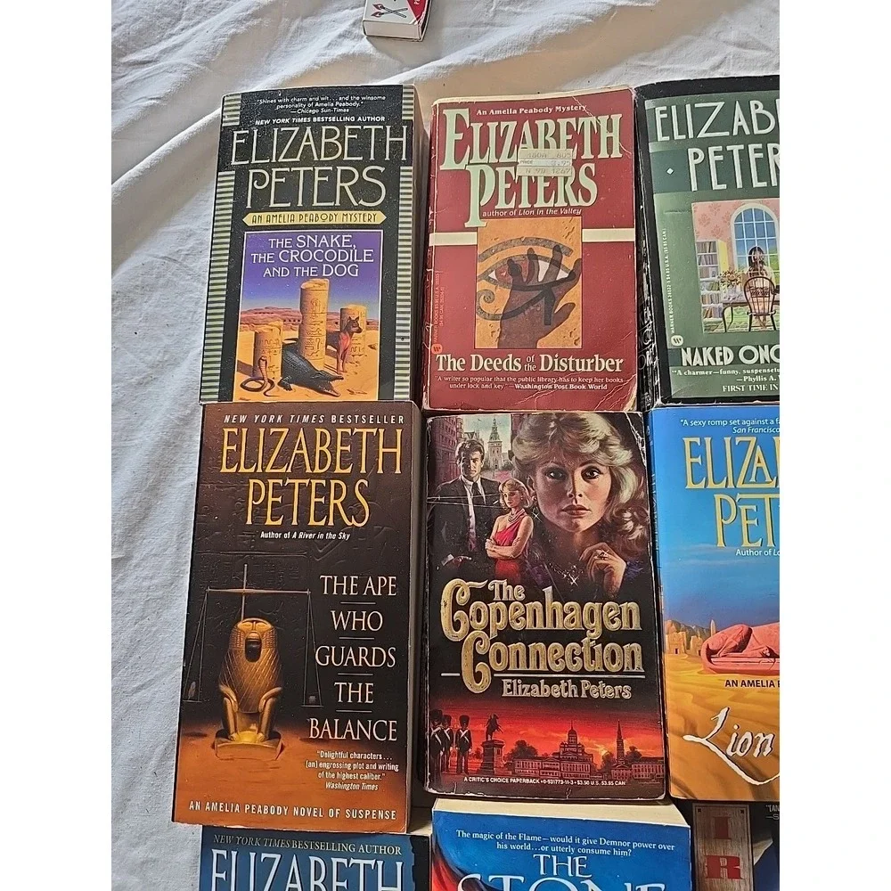 Lot of 9 Elizabeth Peters‎ Fiction Mystery Suspense Historical Paperback Books